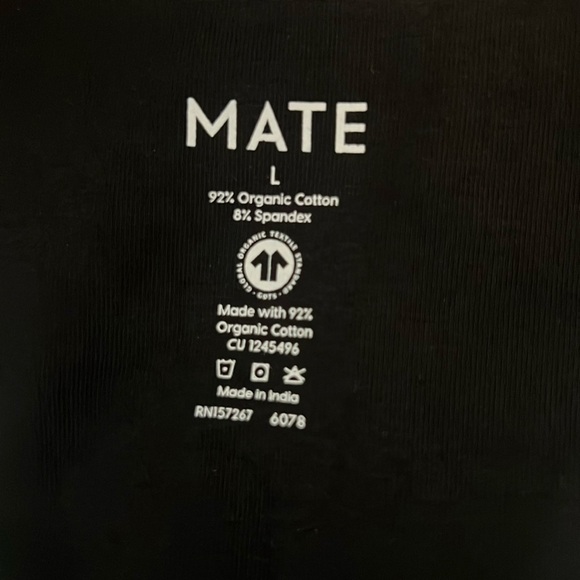 Mate the Label Organic Cotton Stretch Sports Bra, Large, Jet Black - NWT 🏅 - Picture 11 of 11